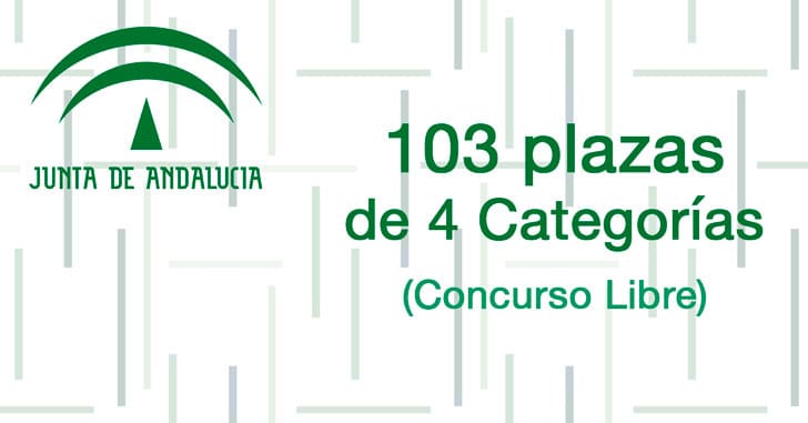 103 plazas para 4 categorías – Junta de Andalucía (Concurso Libre)